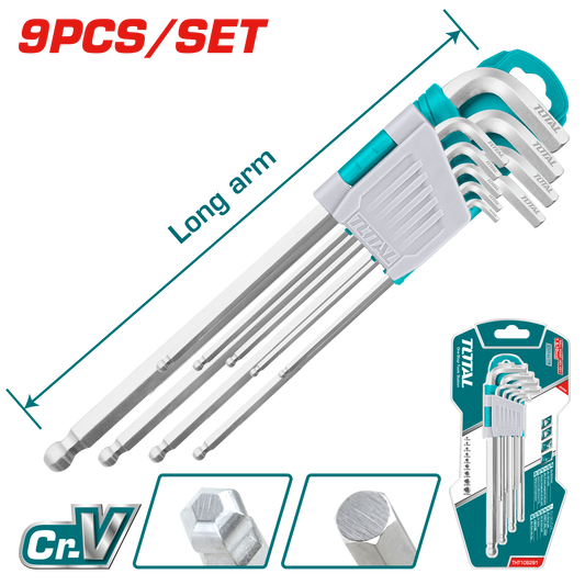 9 Piece Hex Set Ball Point Type 1.5mm - 10mm